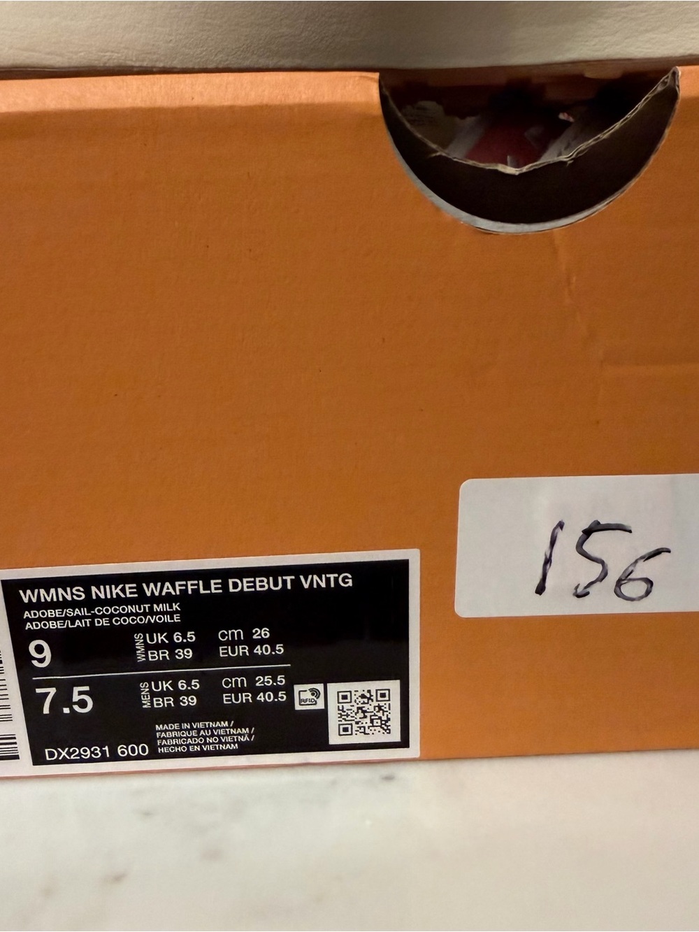 Nike WMNS Waffle Debut VNTG Sneakers - Adobe/Sail/Coconut Milk - Picture 6 of 7